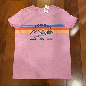 L.L. Bean Kids Purple Adventure Graphic Tee Mountains